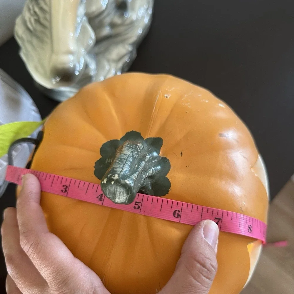 VTG Halloween Jack O Lantern Blow Mold Light Up Decor Plastic Pumpkin Lantern 9